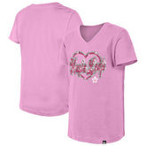Toronto Maple Leafs New Era Girl's Youth Flip Sequin V-Neck T-Shirt For Sale