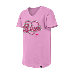 St. Louis Blues New Era Girl's Youth Flip Sequin V-Neck T-Shirt Outlet
