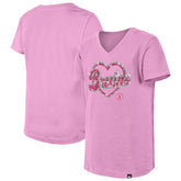 Boston Bruins New Era Girl's Youth Flip Sequin V-Neck T-Shirt On Sale