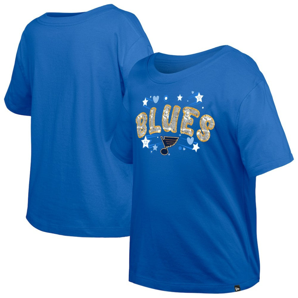 St. Louis Blues New Era Girl's Youth Flip Sequin T-Shirt For Sale