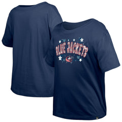 Columbus Blue Jackets New Era Girl's Youth Flip Sequin T-Shirt Sale