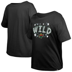 Minnesota Wild New Era Girl's Youth Flip Sequin T-Shirt Discount