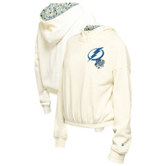 Tampa Bay Lightning New Era Women's Glam Game Quarter-Zip Cropped Floral Hoodie Pullover For Sale