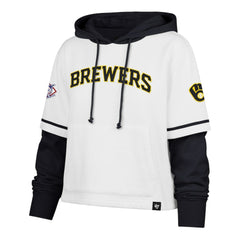 Milwaukee Brewers '47 Women's Trifecta Shortstop Cropped Pullover Hoodie | MLB On Sale