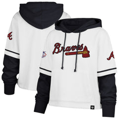 Atlanta Braves '47 Women's Trifecta Shortstop Cropped Pullover Hoodie | MLB Online