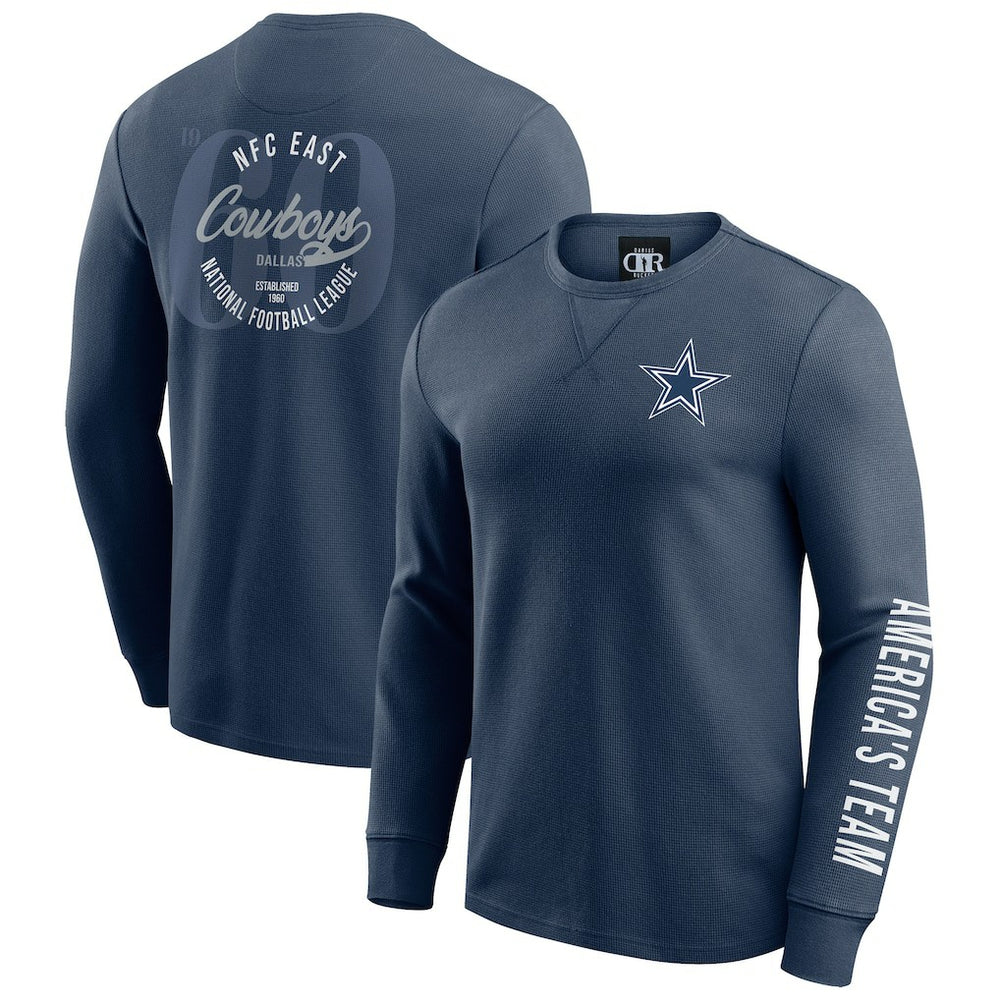 Dallas Cowboys Fanatics Darius Rucker Collection Washed Waffle-Knit Long Sleeve T-Shirt