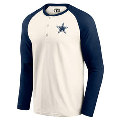 Dallas Cowboys Fanatics Darius Rucker Collection Raglan Henley Long Sleeve T-Shirt