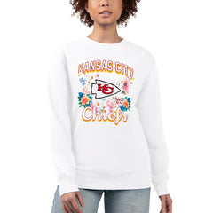 Kansas City Chiefs G-III 4Her by Carl Banks Women's Flower Logo Graphic Fleece Pullover Sweatshirt