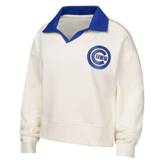 Chicago Cubs Girls Youth Ballpark Hit Collared V-Neck Pullover Sweatshirt | MLB Near me