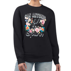 San Antonio Spurs G-III 4Her by Carl Banks Women's Flowers Team Logo Graphic Fleece Crewneck Pullover Sweatshirt Online
