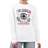 LA Clippers G-III 4Her by Carl Banks Women's Flowers Team Logo Graphic Fleece Crewneck Pullover Sweatshirt Online