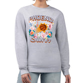 Phoenix Suns G-III 4Her by Carl Banks Women's Flowers Team Logo Graphic Fleece Crewneck Pullover Sweatshirt Outlet