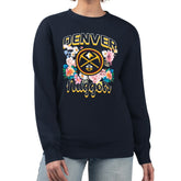 Denver Nuggets G-III 4Her by Carl Banks Women's Flowers Team Logo Graphic Fleece Crewneck Pullover Sweatshirt sale On Sale