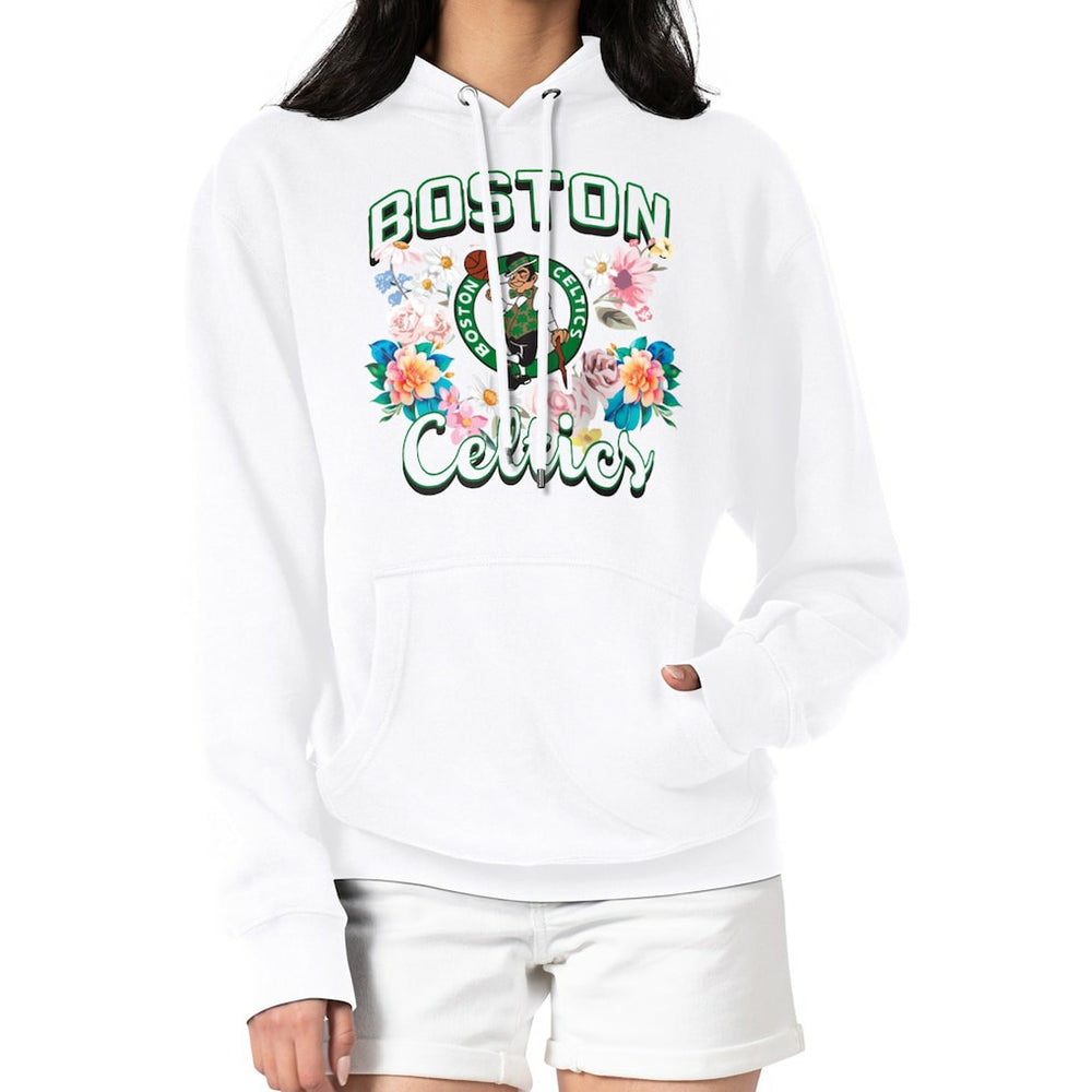 Boston Celtics G-III 4Her by Carl Banks Women's Flowers Team Logo Graphic Fleece Pullover Hoodie On Sale