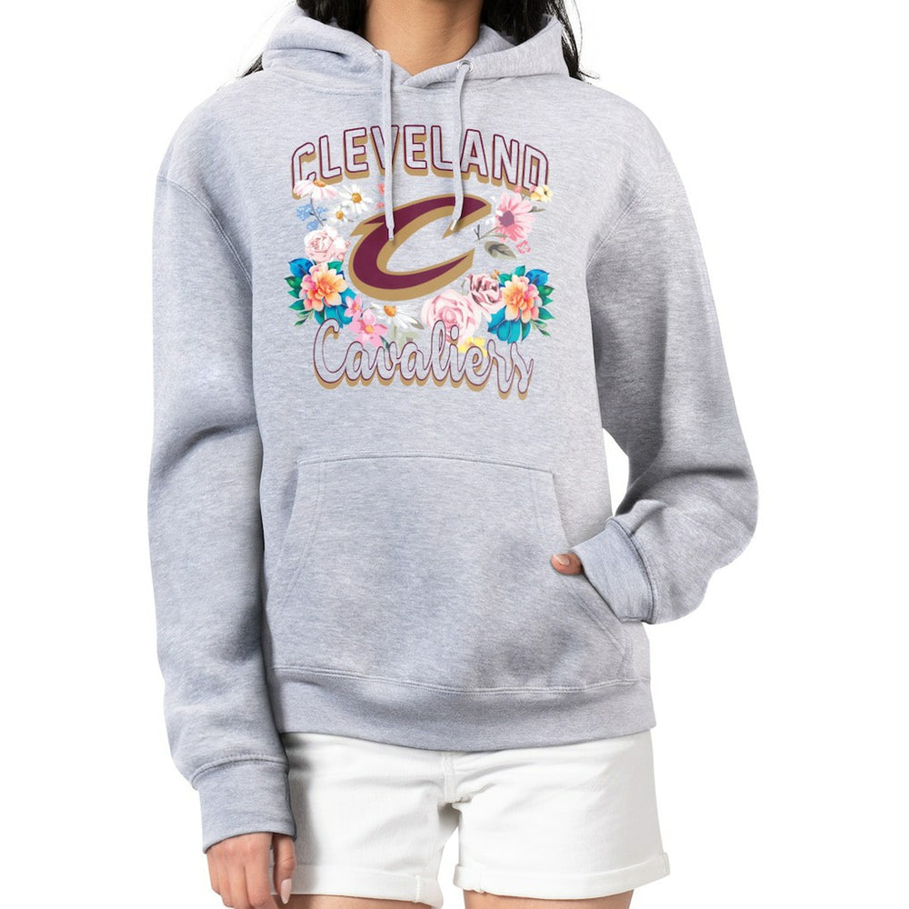Cleveland Cavaliers G-III 4Her by Carl Banks Women's Flowers Team Logo Graphic Fleece Pullover Hoodie sale New