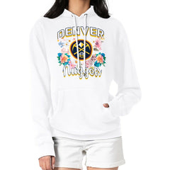Denver Nuggets G-III 4Her by Carl Banks Women's Flowers Team Logo Graphic Fleece Pullover Hoodie sale Online