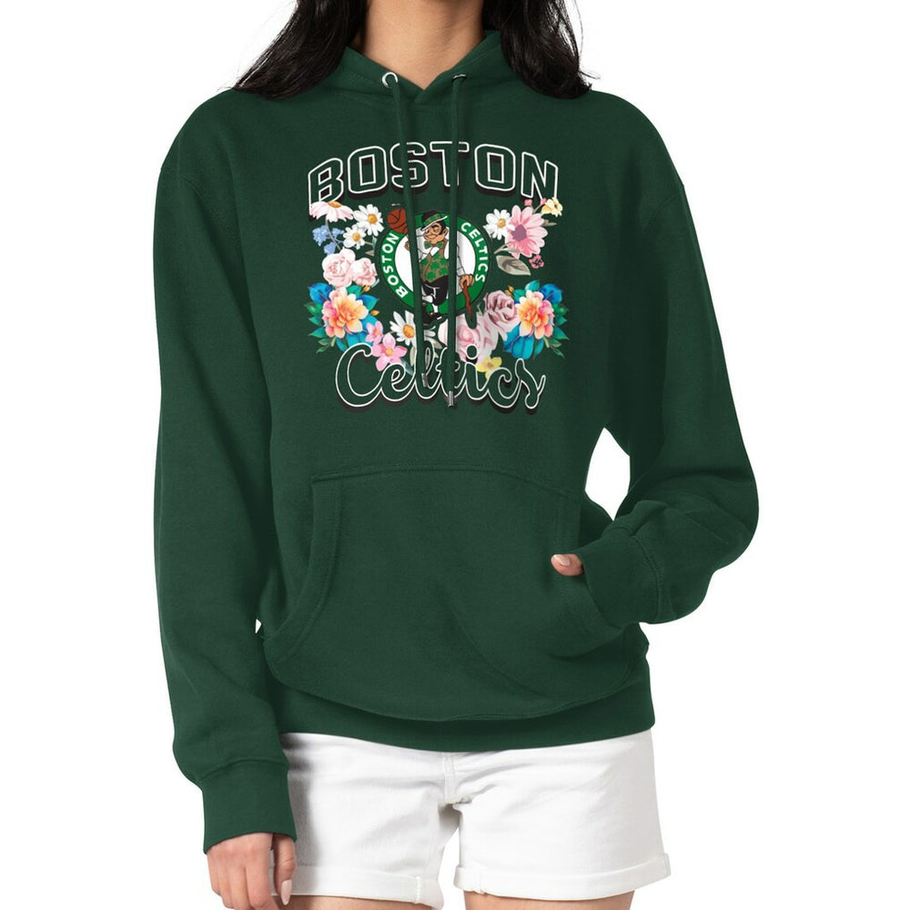 Boston Celtics G-III 4Her by Carl Banks Women's Flowers Team Logo Graphic Fleece Pullover Hoodie On Sale