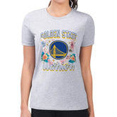 Golden State Warriors G-III 4Her by Carl Banks Women's Super-Slim Fit Lightweight Flowers Team Logo Graphic T-Shirt sale Outlet