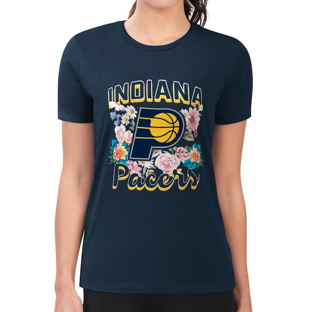Indiana Pacers G-III 4Her by Carl Banks Women's Super-Slim Fit Lightweight Flowers Team Logo Graphic T-Shirt Online