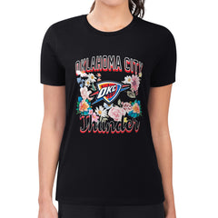 Oklahoma City Thunder G-III 4Her by Carl Banks Women's Super-Slim Fit Lightweight Flowers Team Logo Graphic T-Shirt Outlet