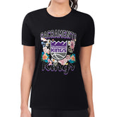 Sacramento Kings G-III 4Her by Carl Banks Women's Super-Slim Fit Lightweight Flowers Team Logo Graphic T-Shirt For Sale