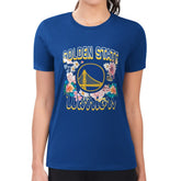 Golden State Warriors G-III 4Her by Carl Banks Women's Super-Slim Fit Lightweight Flowers Team Logo Graphic T-Shirt sale On Sale