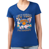 New York Knicks G-III 4Her by Carl Banks Women's Super-Slim Fit Lightweight Flowers Team Logo Graphic V-Neck T-Shirt Online