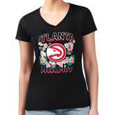 Atlanta Hawks G-III 4Her by Carl Banks Women's Super-Slim Fit Lightweight Flowers Team Logo Graphic V-Neck T-Shirt Online