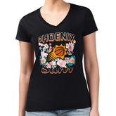 Phoenix Suns G-III 4Her by Carl Banks Women's Super-Slim Fit Lightweight Flowers Team Logo Graphic V-Neck T-Shirt On Sale