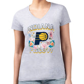 Indiana Pacers G-III 4Her by Carl Banks Women's Super-Slim Fit Lightweight Flowers Team Logo Graphic V-Neck T-Shirt Discount