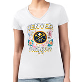 Denver Nuggets G-III 4Her by Carl Banks Women's Super-Slim Fit Lightweight Flowers Team Logo Graphic V-Neck T-Shirt sale Online