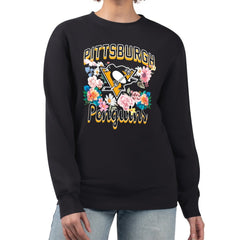 Pittsburgh Penguins G-III 4Her by Carl Banks Women's Flower Logo Pullover Sweatshirt For Sale