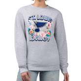 St. Louis Blues G-III 4Her by Carl Banks Women's Flower Logo Pullover Sweatshirt On Sale