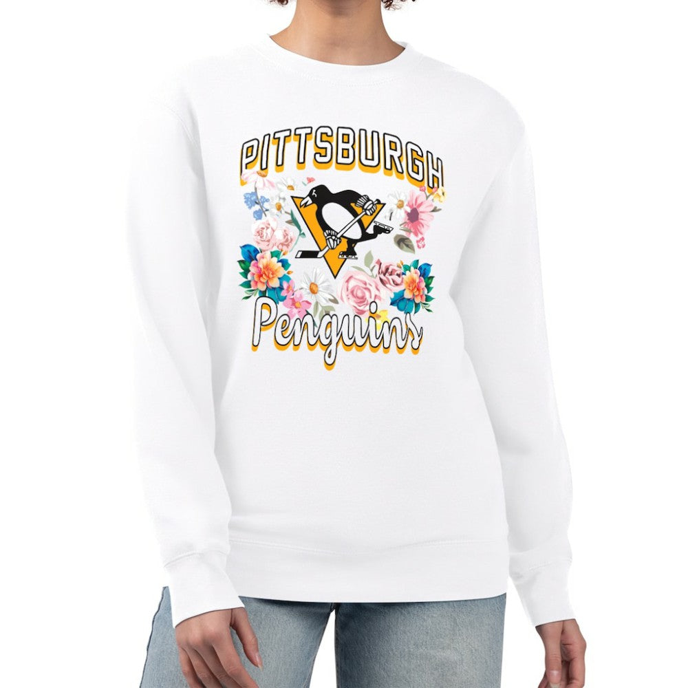 Pittsburgh Penguins G-III 4Her by Carl Banks Women's Flower Logo Pullover Sweatshirt For Sale