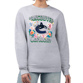 Vancouver Canucks G-III 4Her by Carl Banks Women's Flower Logo Pullover Sweatshirt Discount