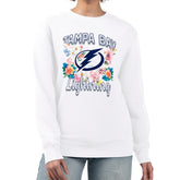 Tampa Bay Lightning G-III 4Her by Carl Banks Women's Flower Logo Pullover Sweatshirt Outlet