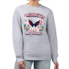 Washington Capitals G-III 4Her by Carl Banks Women's Flower Logo Pullover Sweatshirt Sale