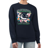 Vancouver Canucks G-III 4Her by Carl Banks Women's Flower Logo Pullover Sweatshirt On Sale