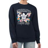 Toronto Maple Leafs G-III 4Her by Carl Banks Women's Flower Logo Pullover Sweatshirt On Sale