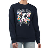 Tampa Bay Lightning G-III 4Her by Carl Banks Women's Flower Logo Pullover Sweatshirt On Sale