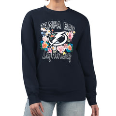 Tampa Bay Lightning G-III 4Her by Carl Banks Women's Flower Logo Pullover Sweatshirt On Sale
