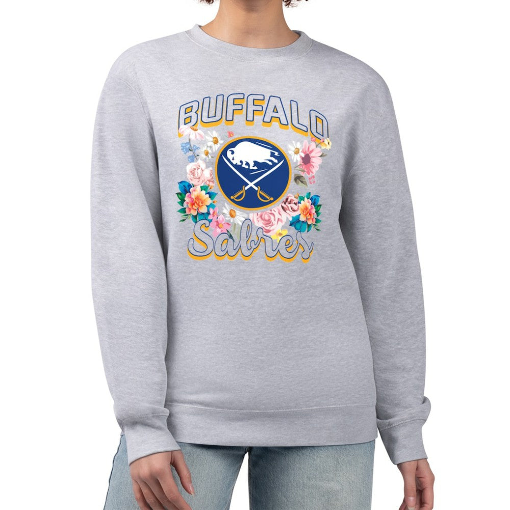 Buffalo Sabres G-III 4Her by Carl Banks Women's Flower Logo Pullover Sweatshirt Outlet