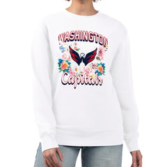 Washington Capitals G-III 4Her by Carl Banks Women's Flower Logo Pullover Sweatshirt For Sale