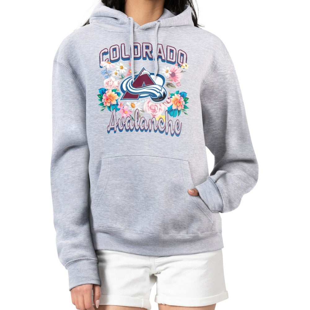 Colorado Avalanche G-III 4Her by Carl Banks Women's Flower Logo Pullover Hoodie On Sale