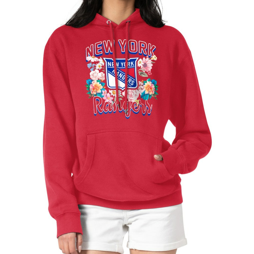 New York Rangers G-III 4Her by Carl Banks Women's Flower Logo Pullover Hoodie For Sale