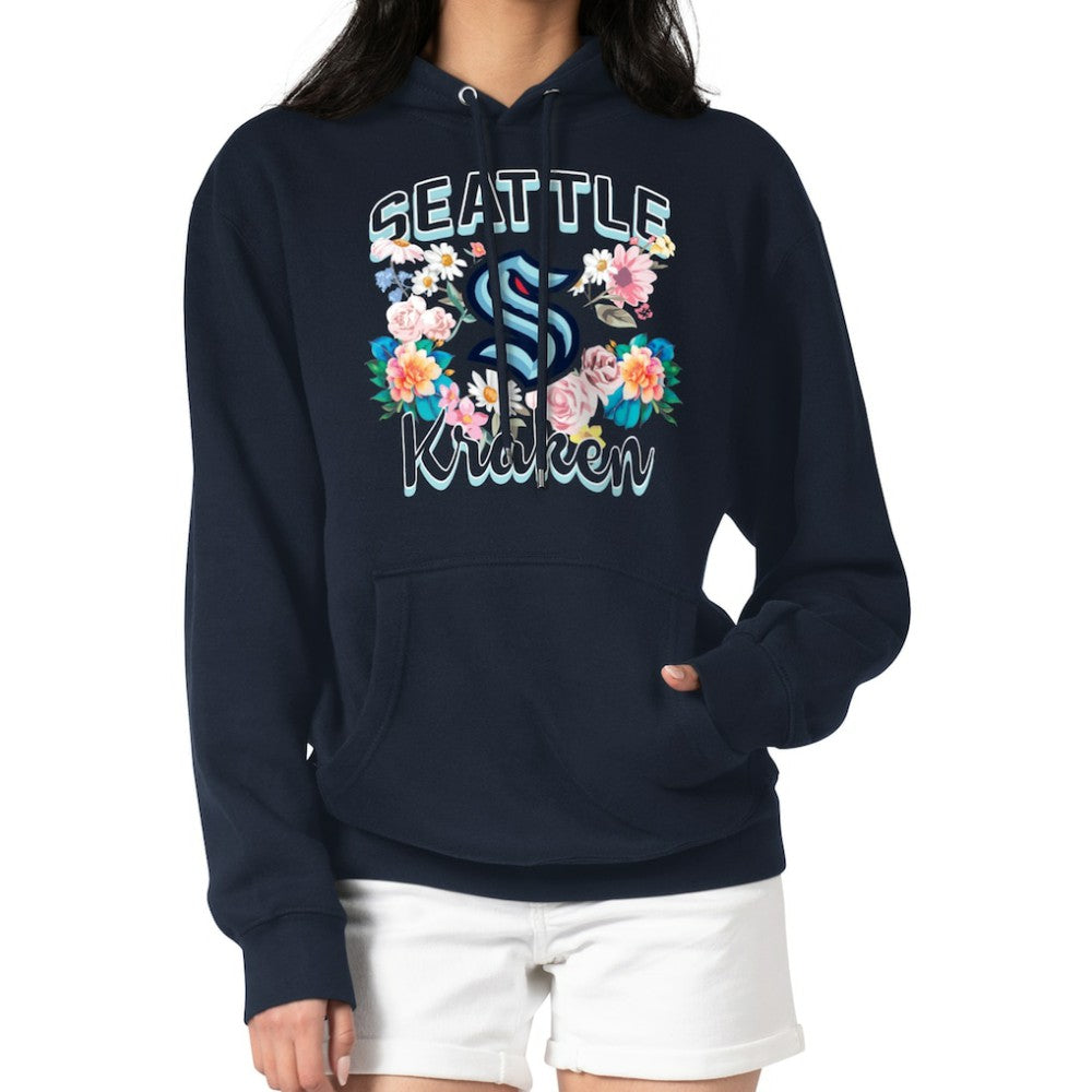 Seattle Kraken G-III 4Her by Carl Banks Women's Flower Logo Pullover Hoodie For Sale