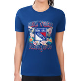 New York Rangers G-III 4Her by Carl Banks Women's Super-Slim Fit Lightweight Flower Logo T-Shirt For Sale