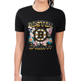 Boston Bruins G-III 4Her by Carl Banks Women's Super-Slim Fit Lightweight Flower Logo T-Shirt Discount
