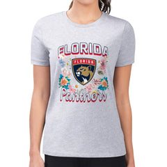 Florida Panthers G-III 4Her by Carl Banks Women's Super-Slim Fit Lightweight Flower Logo T-Shirt For Sale
