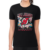 New Jersey Devils G-III 4Her by Carl Banks Women's Super-Slim Fit Lightweight Flower Logo T-Shirt Discount